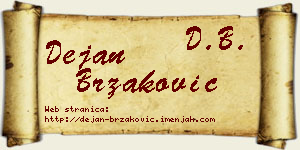 Dejan Brzaković vizit kartica